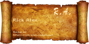 Rick Alex névjegykártya