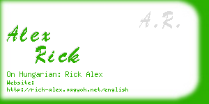 alex rick business card